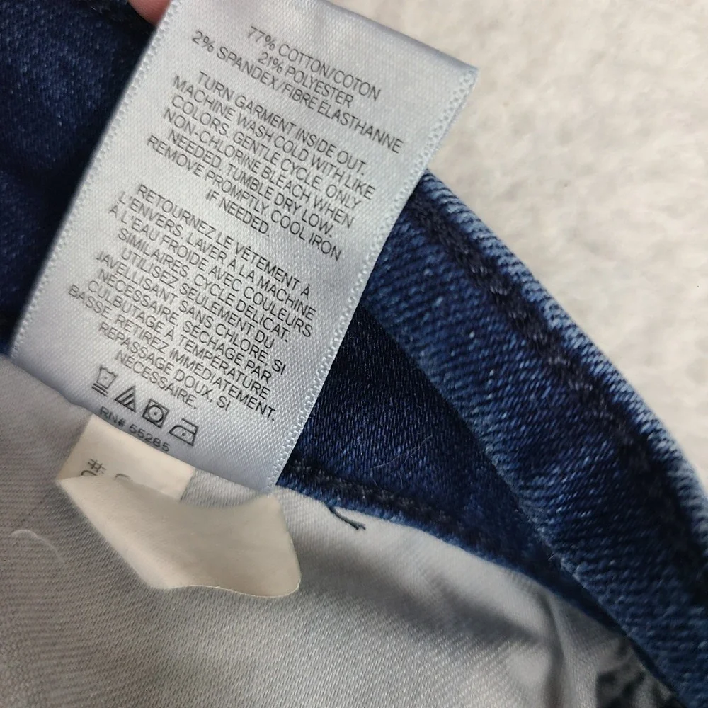 EXPRESS Jeans Womens 12 Blue Ankle Legging Mid Rise Stretch + Dark Wash Fray